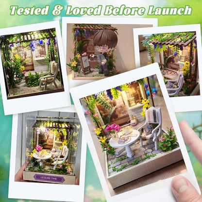 Flever Dollhouse Miniature DIY House Kit Creative Room with Furniture for Romantic Artwork Gift (Leisure Time) - color: Leisure Time
