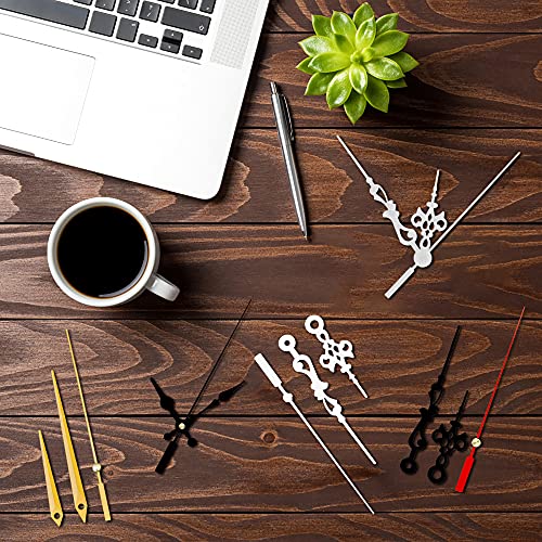 7pcs High Torque Quartz Clock Movement Mechanism Replacement Clock Kit with 10 Different Pairs of Hands Clock for DIY Handicrafts Repair Clock Parts Shaft Lengths 12mm 15.5mm 21.5mm