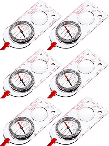 Gejoy 6 Pcs Portable Orienteering Scout Compass for Hiking Bulk - style: Style 2
