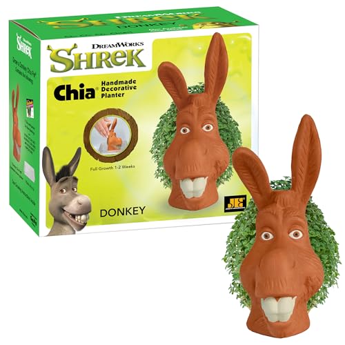 Chia Pet Shrek Donkey Terracotta Planter with Seed Pack - color: Donkey