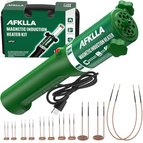 Induction Heater Bolt Removal, 1500W 110V Magnetic Heat Induction Tool with 12 Coils, Bolts Heating Kit for Rusty Screw, Nuts, Bearings Removal Green - color: 12Coils-Green