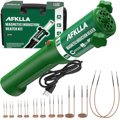 Induction Heater Bolt Removal, 1500W 110V Magnetic Heat Induction Tool with 12 Coils, Bolts Heating Kit for Rusty Screw, Nuts, Bearings Removal Green - color: 12Coils-Green
