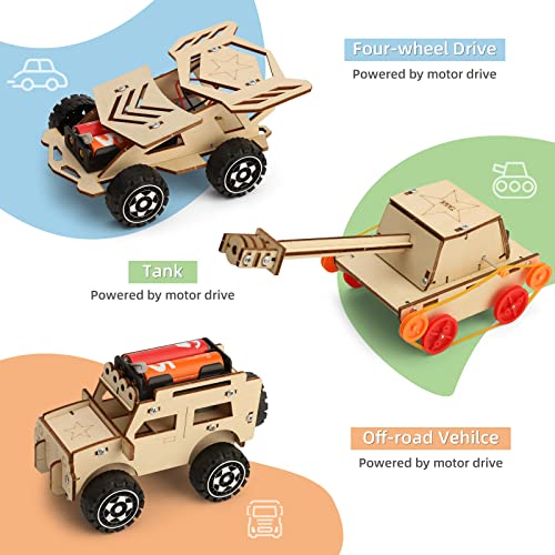 STEM Kits for Kids Age 8-10 10-12, 6 Set Wood Building Projects Crafts 6-8
