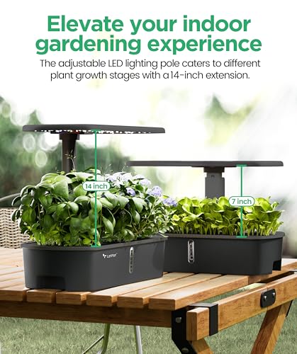 LETPOT LPH-Air 10-Pod Hydroponics Growing System Indoor Garden Kit - size: 10 Pods-Black