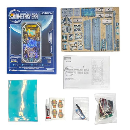 DIY Book Nook Kit sci - fi 3D Wooden Puzzles for Adults & Beginners - color: Planetary Era