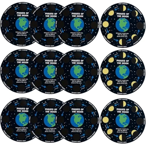 Fun Express Magic Scratch Moon Phases – Educational Scratch Art for Kids STEM Learning Activity Engaging Science Craft – Perfect for Classroom Home or School Projects – 12 Pieces