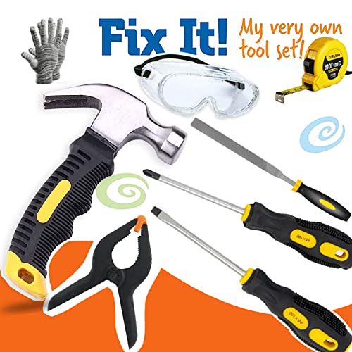 Kids Real Tool Set 25Pcs for Young Builders,Children Size Real Hand Tools Hammer,Kids Educational Tool Belt Waist Junior Boys Teens Beginner Starter Learning DIY Woodworking Construction Repair Set - size: 25 PCS
