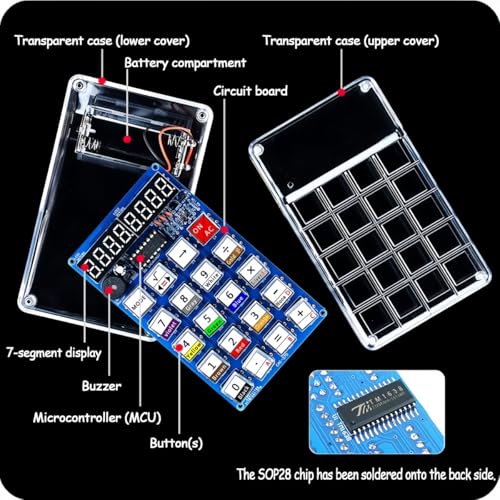 Soldering Practice Kit,DIY 7-Digit LED Display Electronics Calculator - color: Green