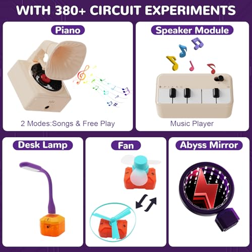 Dollox Science Kits for Kids, Electrical Circuit Exploration Kit with 380+ Projects, Educational Electronics Toy for Boys and Girls, Perfect for Christmas Stocking Stuffers and Birthday Gifts