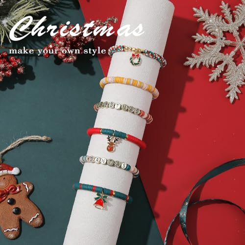 ADIIL 7200pcs Clay Beads Bracelet Making Kit, 6mm Polymer Heishi Beads for Jewelry Making, Friendship Bracelet Kit Birthday Gift for Adults Christmas - color: Christmas