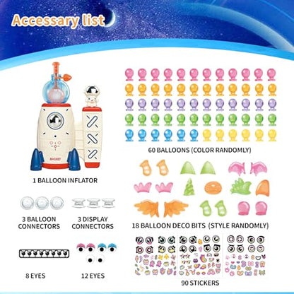 nicknack Space Rocket DIY Balloon Animals Kit with Pump Craft Kits for Kids - color: Rocket Blue