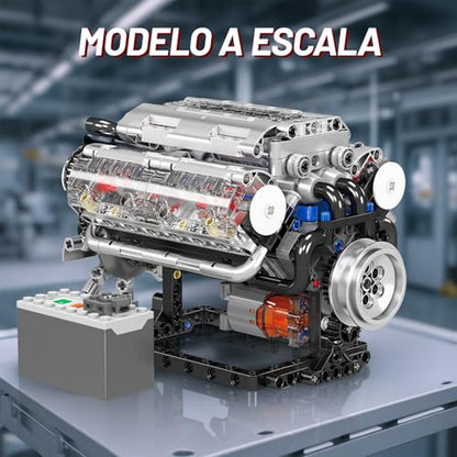 Nueris Mini V8 Engine Model Sets - 535 PCS DIY Building Toys Car Motor Kits That Runs - Gift Idea for Adults Boys Girls for Mechanic Engineering Construction - style: 10088