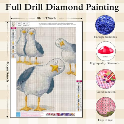 Animal Diamond Painting Kits for Adults,Cartoon Seagull Diamond Art Kits - color: KM1315-1