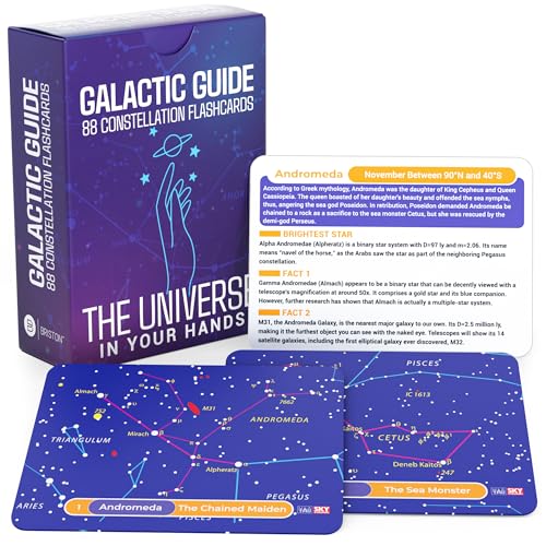 Constellation Flash Cards – 88 Astronomy Cards with Stars & Space Facts