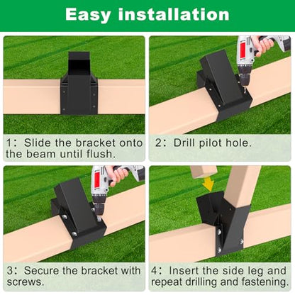 SELEWARE A Frame Swing Set Brackets for 4x4 Legs and 4x6 Beam - color: Middle bracket: 1 pcs
