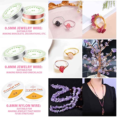 selizo Ring Making Kit with Crystal Beads, 28 Colors Crystal Jewelry Making Kit with Crystals, Jewelry Wire, Pliers and Earring Making Supplies for Jewelry Making