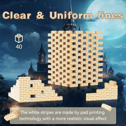 40PCS Classic Wall Building Bricks 1x4 Yellow Color, Compatible with Lego Part, ABS Material, Creative Building Sets for Home, School & DIY STEM Projects, Construction Toy for Kid Age6 7 8 9 10 11 12 - color: Yellow 40pcs