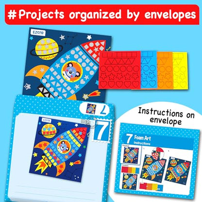 EZCRA Craft Box for Kids Ages 4-8 - 21-in-1 Arts and Crafts Kit - color: Unisex
