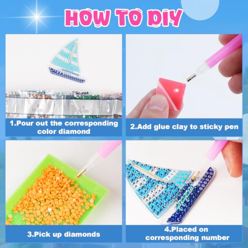 Labeol Diamond Art Kits for Kids with 5D Diamond Creat Your Own GEM Keychains Arts and Crafts for Kids Ages 8-12 Christmas Stocking Birthday Gifts for Kids 6+ - style: Car