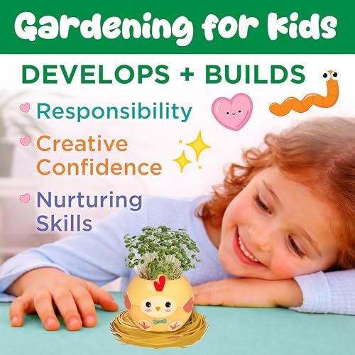Creativity for Kids Plant-a-Pet Barnyard Pig Kit | Decorate, Plant & Grow Your Own Pet | Chia Seed Gardening Craft | Spring Crafts & Screen-Free Kids Activity (Ages 6+) - style: Chicken