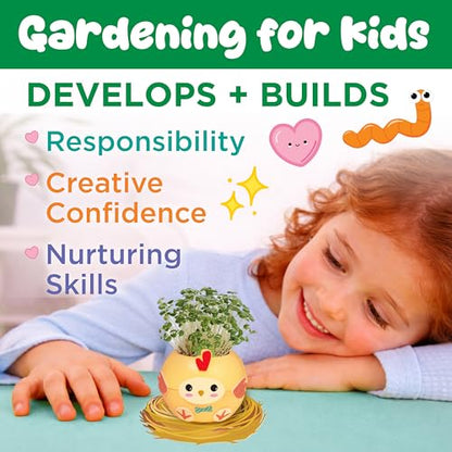Creativity for Kids Plant-a-Pet Barnyard Pig Kit | Decorate, Plant & Grow Your Own Pet | Chia Seed Gardening Craft | Spring Crafts & Screen-Free Kids Activity (Ages 6+) - style: Chicken