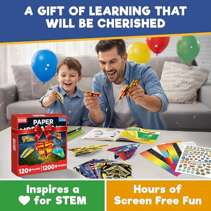 Doctor Jupiter Paper Airplane Book Kit for Kids Ages 4+, Craft Toy - style: 120+ Airplanes