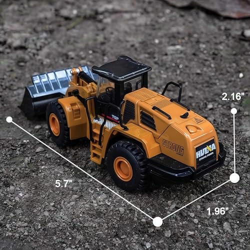 Gemini&Genius Small‑Size Wheeled Loader Heavy‑Duty Construction Site Toy - color: 1:60 Loader