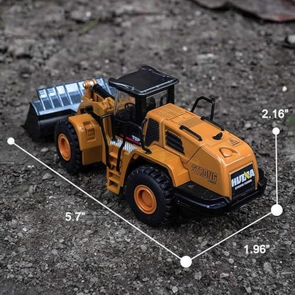 Gemini&Genius Small‑Size Wheeled Loader Heavy‑Duty Construction Site Toy - color: 1:60 Loader