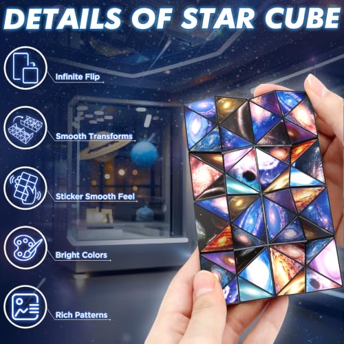 Euclidean Cube Fidget Toys for Kids 2 in 1 Star Cube Magic Cube Puzzle Toys - style: Starry Sky