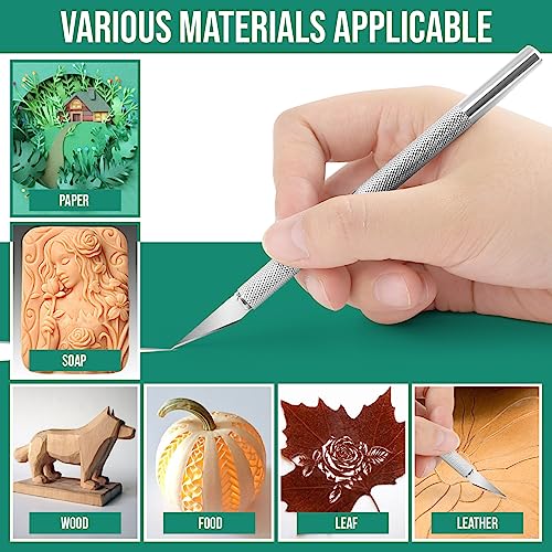 DIYSELF 250 PCS Exacto Knife Set Precision Knife with A5 Cutting Mat, Green