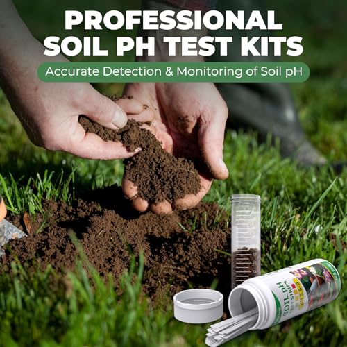 Soil pH Test Kit: 125 Soil pH Test Strips with Measuring Cylinders