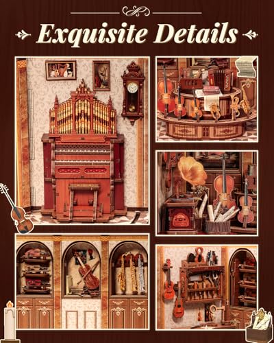 Book Nook Kit for Adults, DIY Miniature Dollhouse Kit (Bach Strings) - color: Bach Strings