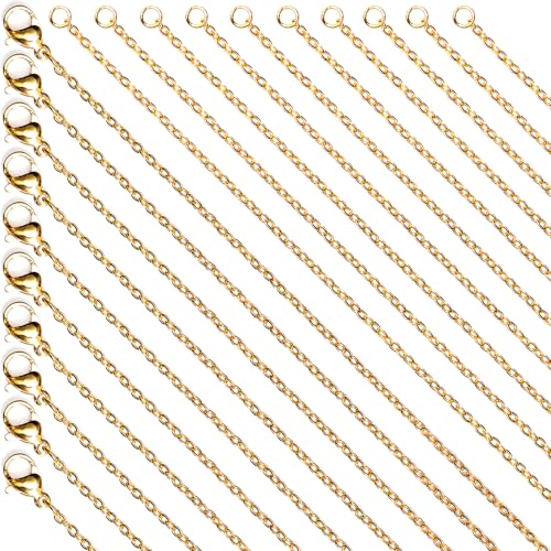 20 Pack, Bulk Stainless Steel Chains for Jewelry Making (G, 21+23") - color: Gold (21+23")