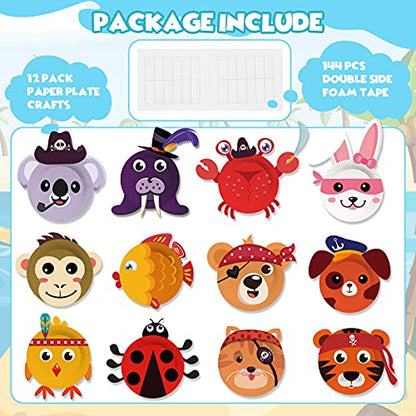 V-Opitos 12 Pack Paper Plate Arts and Crafts Kits for Kids - size: Ocean