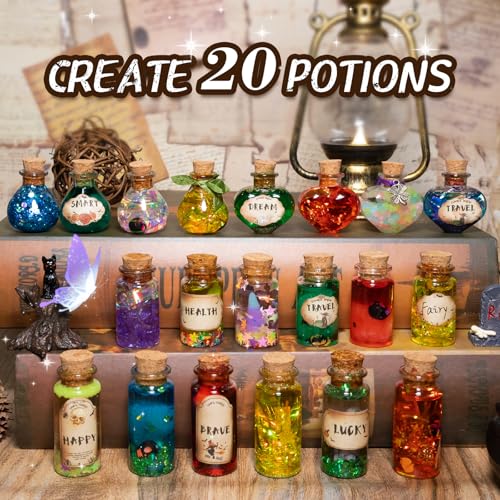 LDomet Fairy Magic Potion Kit for Kids, 20-Bottle Magic Craft Set, Ages 6+ - color: WIZARD