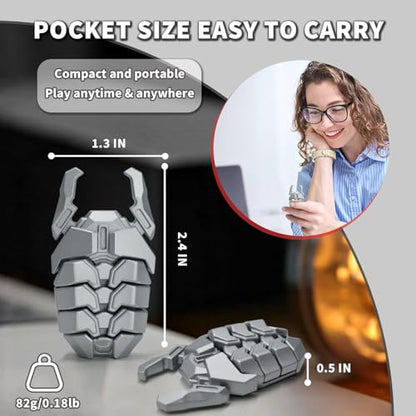 Beetle Fidget Toys Adults, Metal Fidget Toys Fidget Clicker, Creative Beer Bottle Opener, Office Executive Desk Toy for Stress Relief, Anxiety & ADHD, Focus Tool for Men & Women (Silver) - color: Silver