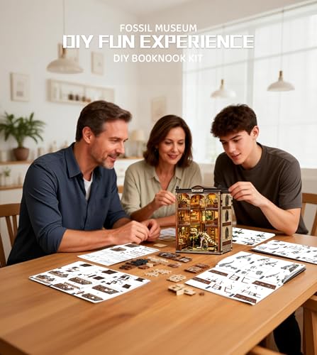 Roroom DIY Miniature House Kit, Prehistoric Fossil Museum Dollhouse Kit - color: Fossil Museum