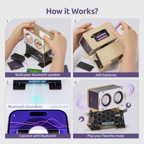 Science Can DIY Bluetooth Speaker Building Kit, STEM Kits for Kids Age 8-10 - style: Bluetooth Speaker