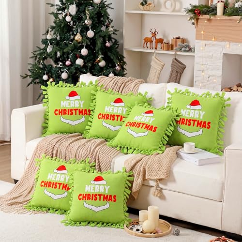 Chunful 6 Sets Christmas Green Monster Tied Pillow Craft Kit - style: Green Monster
