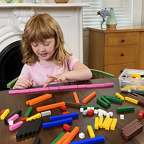 Kids First Math: Number Rods Math Kit w/Activity Cards | Develop Skills in Counting, Sorting, Sequencing, Graphing, Measuring & More | Visual Hands-on Math for At-Home or Classroom Learning, Ages 3+