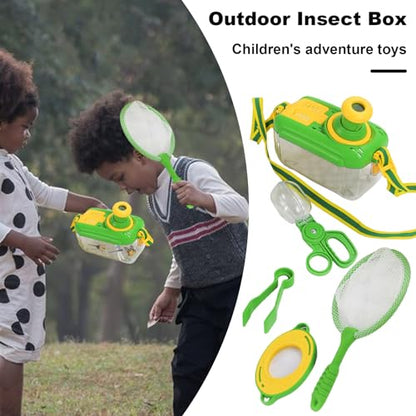 Bug-Catcher for Kids,Kids Bug-Catching Kit Gifts Kids Animal Catcher Kit with Viewer Box Butterflies Net Scissor Clip Tweezer Magnifying Glass Outdoor Nature Exploration Animal Catching Kit 1 Set