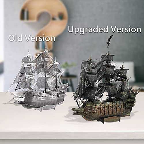 Piececool 3D Puzzles with DIY Tool Sets, Flying Dutchman Pirate Ship Model Building Kits, Difficult 3D Metal Puzzles for Adults, Great Christmas Birthday Gifts - color: Flying Dutchman Ship with Tool
