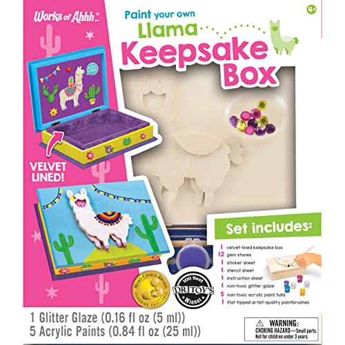 Masterpieces Craft Set - Llama Keepsake Box Classic Wood Paint Kit - Premium Quality Educational and Fun Activity for Kids and Families - Great Gift Idea for Holidays Birthdays and Everyday Use - style: Llama Keepsake Box