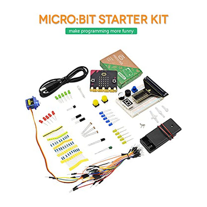 KEYESTUDIO Microbit Basic Starter Kit for BBC Micro:bit V2 Accessories STEM Kit Coding for Beginners (Micro:bit V2.21 Included)