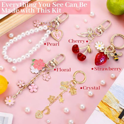 Wurosi 945PCS Bag Charm Kit Gold & Silver,Bag Charm Craft Supplies - color: 945 Pcs Gold+Silver Keychain Kit