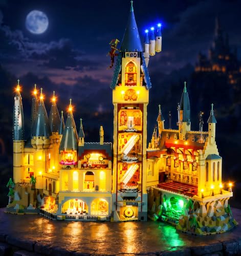 BrickSoul Light Up Kit Compatible with Lego Castle 71043 Building Set, Upgrade Wired Dimmable Lighting Accessories for Harry Potter Hogwarts Castle, Cable-Hiding Tech, Not Included 71043 Model - size: 71043 Upgrade Light Kit