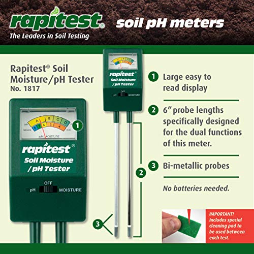 Luster Leaf 1817 Rapitest Soil pH/Moisture Tester, Black - style: pH/Moisture Tester