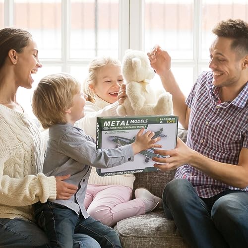 STEM Projects for Kids Ages 8-12 12-16, 258 Pieces Erector Sets Airplane Model kit, Model Aircraft Metal Building Toys Birthday for 10-14 Year Old and Up Boys Girls Adults - style: Model Airplane