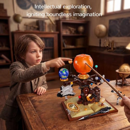 672Pcs Spinning Solar System Building Block Set, Rotating Planet Model Kit