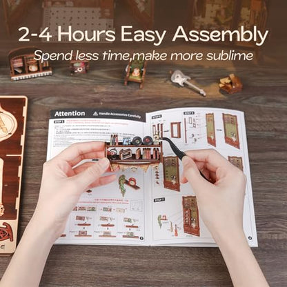 CUTEBEE Book Nook Kit, DIY Miniature House Kits, Diorama Bookshop - color: The Darkness Herbarium